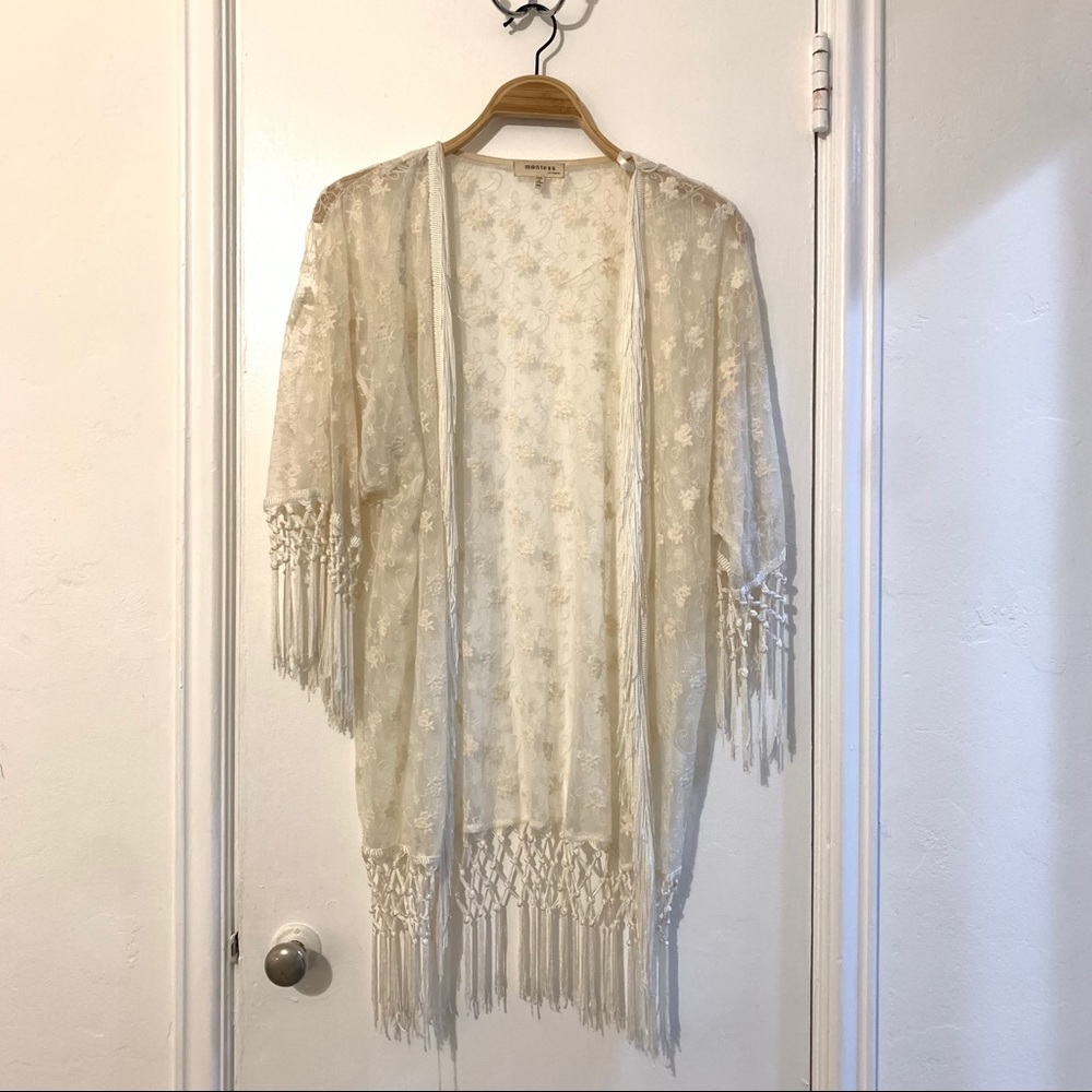 Monteau Floral mesh kimono